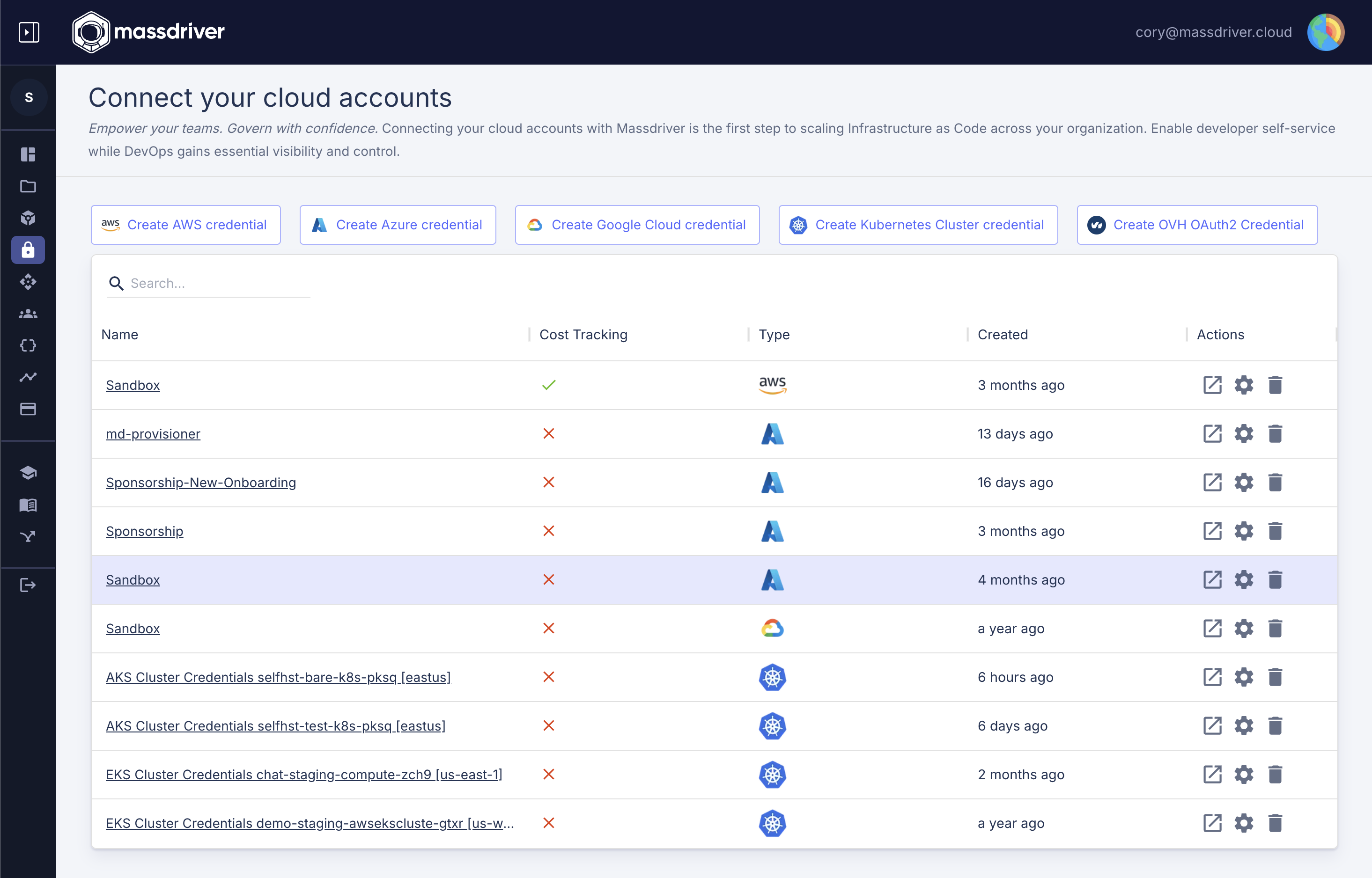 Cloud Credentials Onboarding